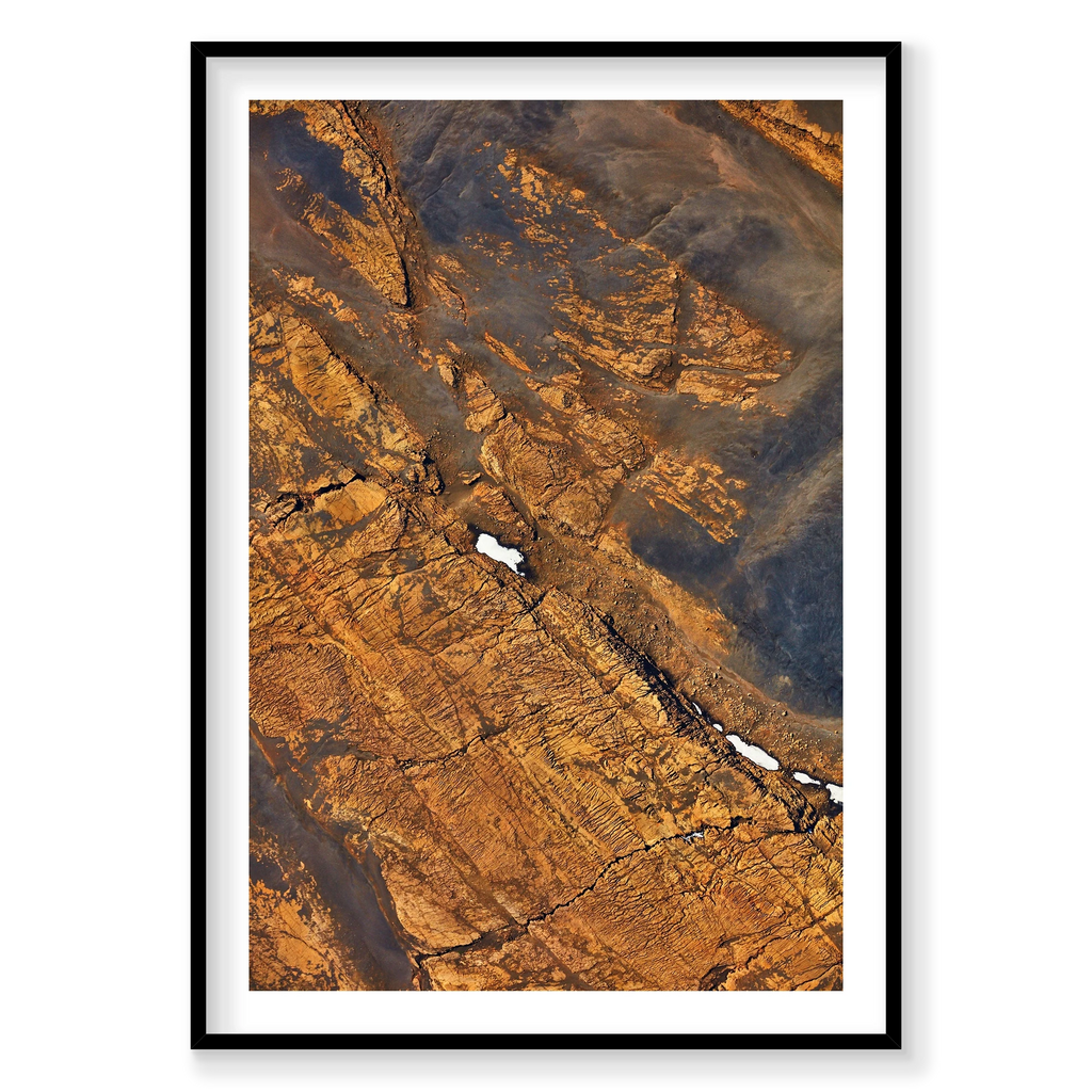 Golden, Iceland, Vertical Print, black Victorian Ash frame