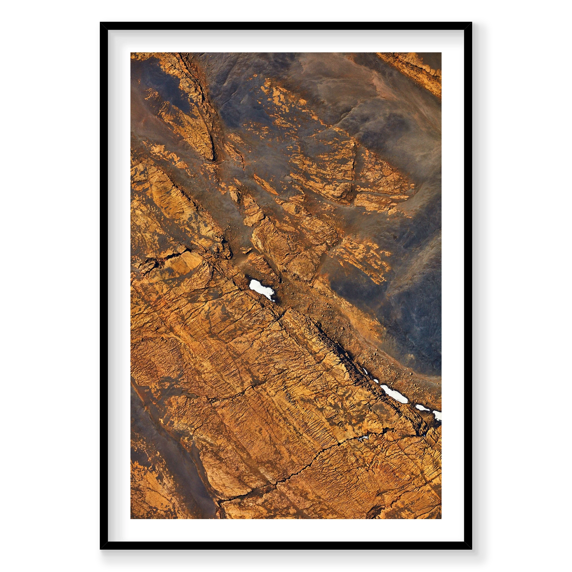 Golden, Iceland, Vertical Print, black Victorian Ash frame