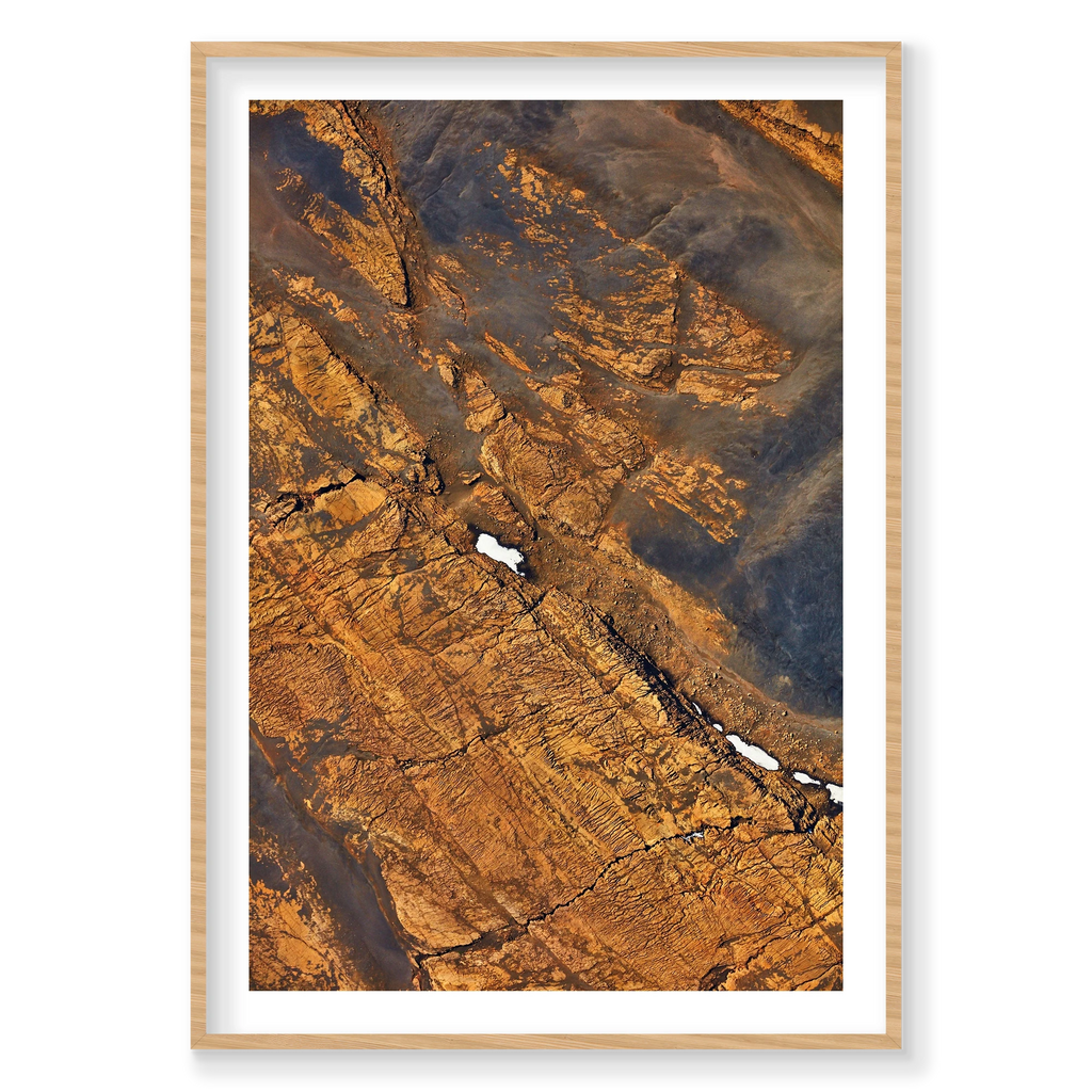 Golden, Iceland, Vertical Print, natural Victorian Ash frame