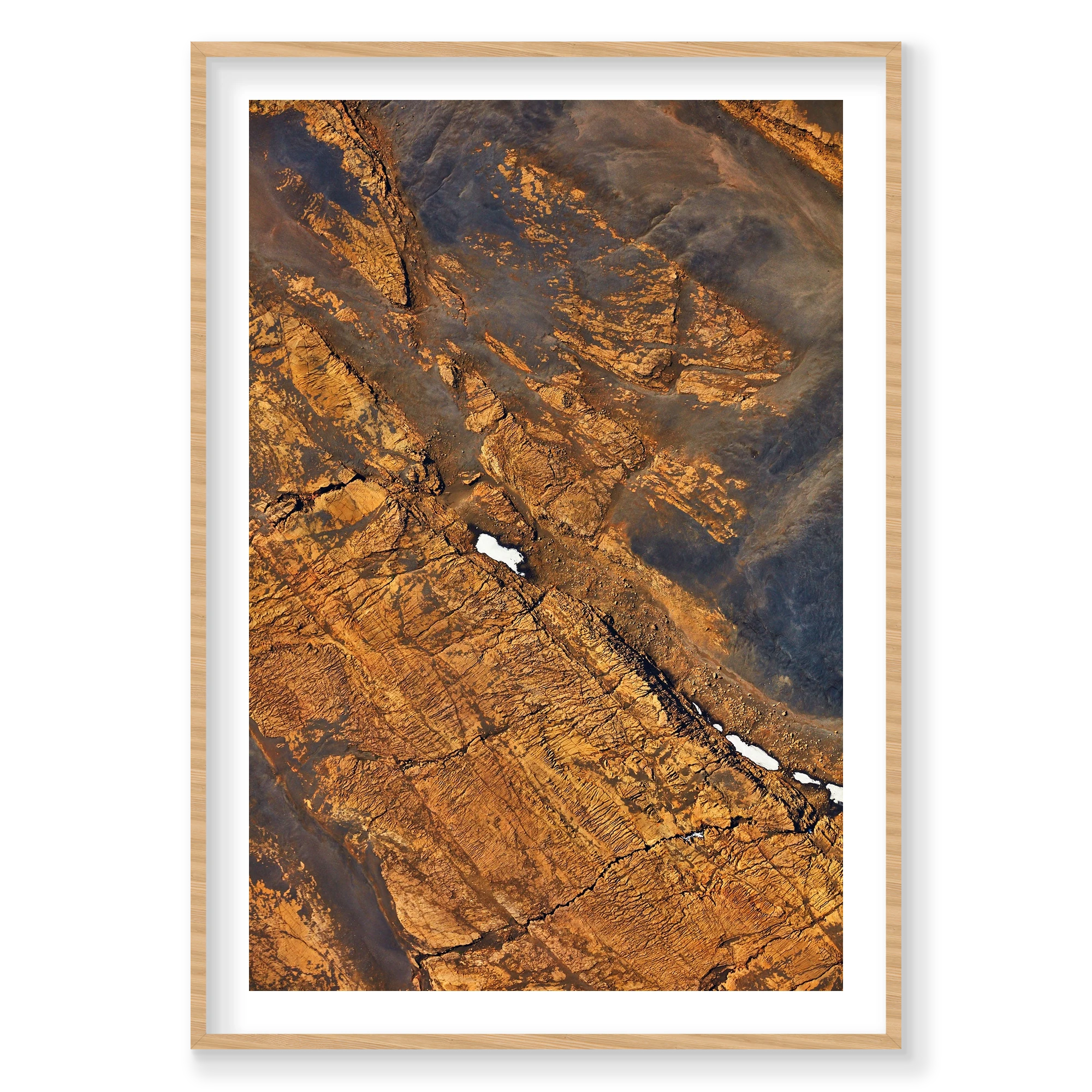 Golden, Iceland, Vertical Print, natural Victorian Ash frame