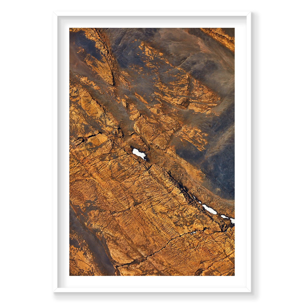 Golden, Iceland, Vertical Print, white Victorian Ash frame