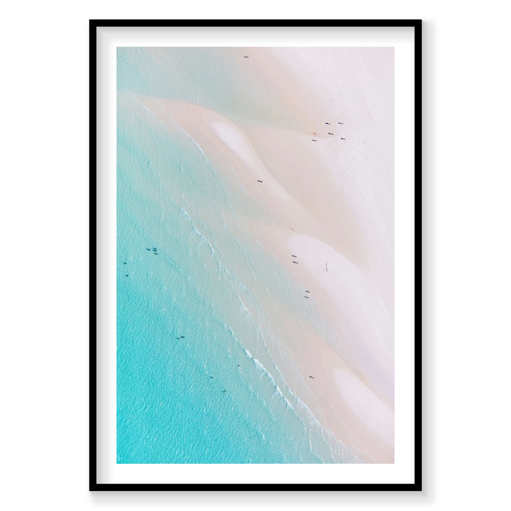 Gradient, Whitehaven Beach, Vertical Print, black Victorian Ash frame