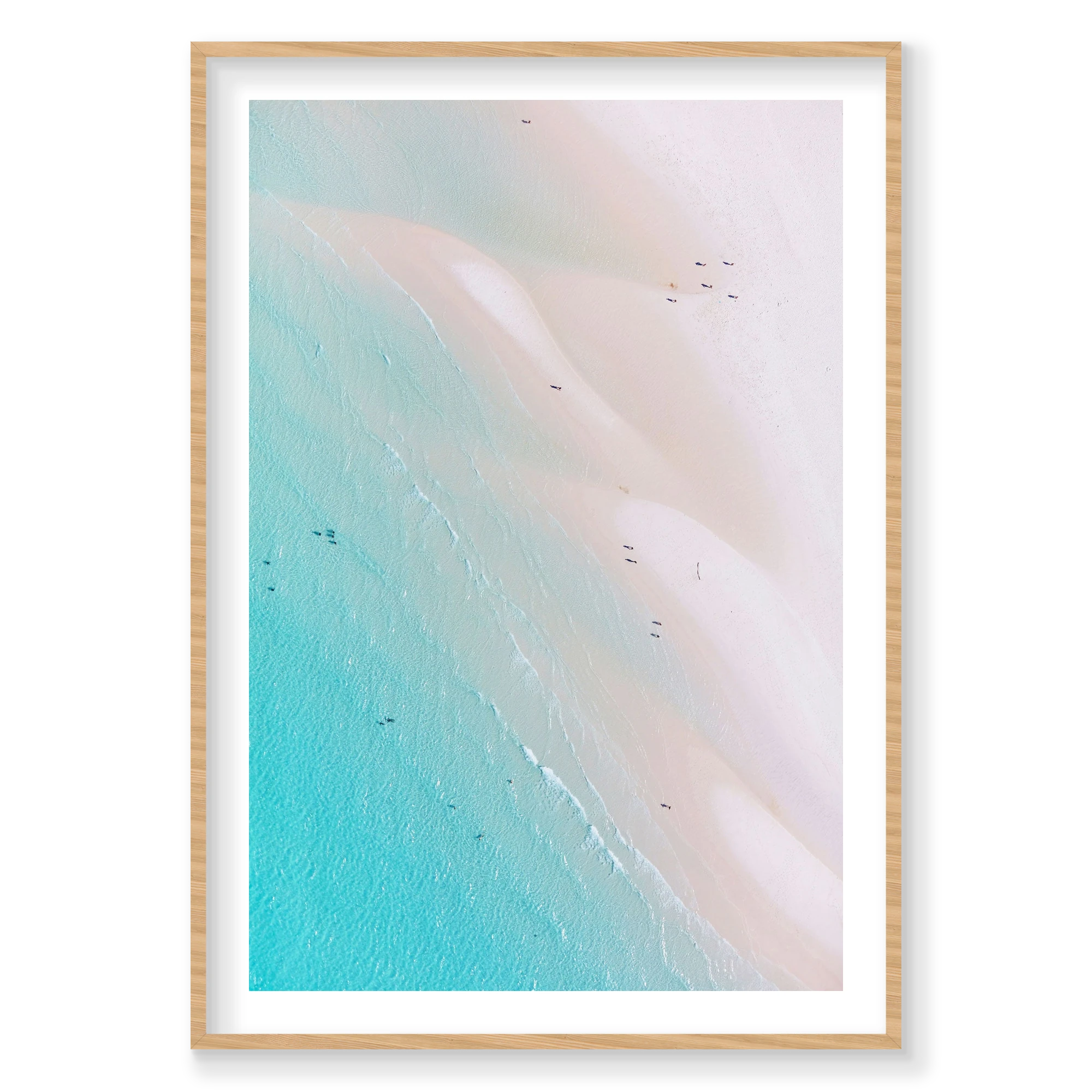Gradient, Whitehaven Beach, Vertical Print, natural Victorian Ash frame