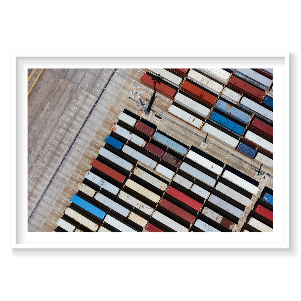 Grayscale, Botany Bay, Horizontal Print, white Victorian Ash frame