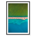 Green and Blue, Carrarang, Vertical Print, black Victorian Ash frame