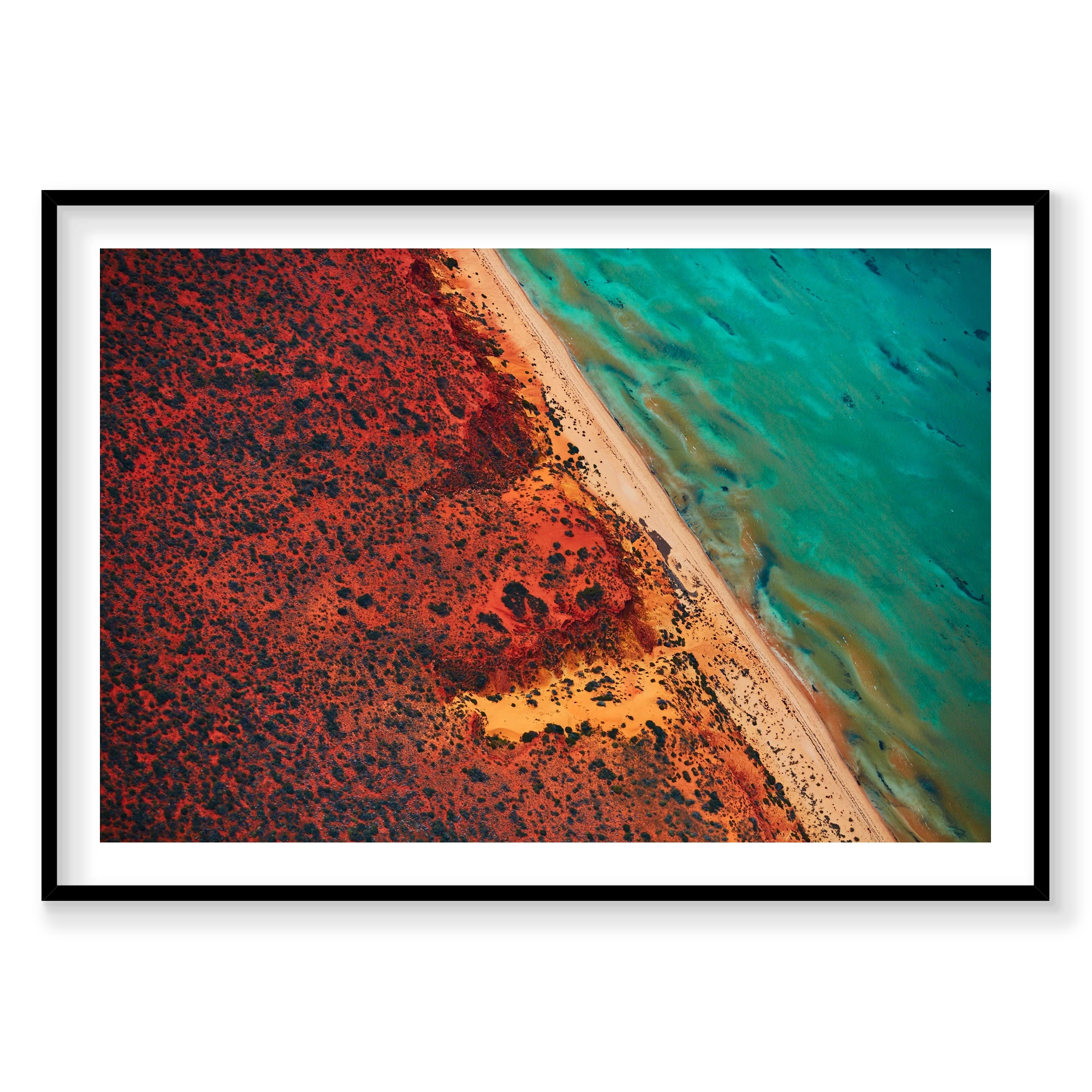 Green And Blue, Shark Bay, Horizontal Print, black Victorian Ash frame