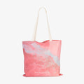 Hutt Lagoon pink and white aerial landscape on canvas tote bag, canvas tote bag by Remy Gerega