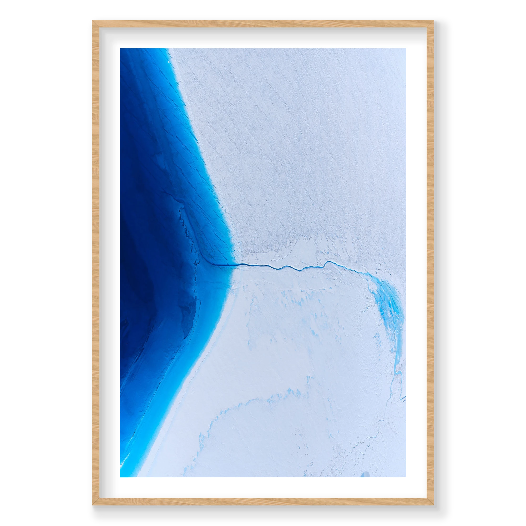 Ice Sheet, Greenland, Vertical Print, natural Victorian Ash frame