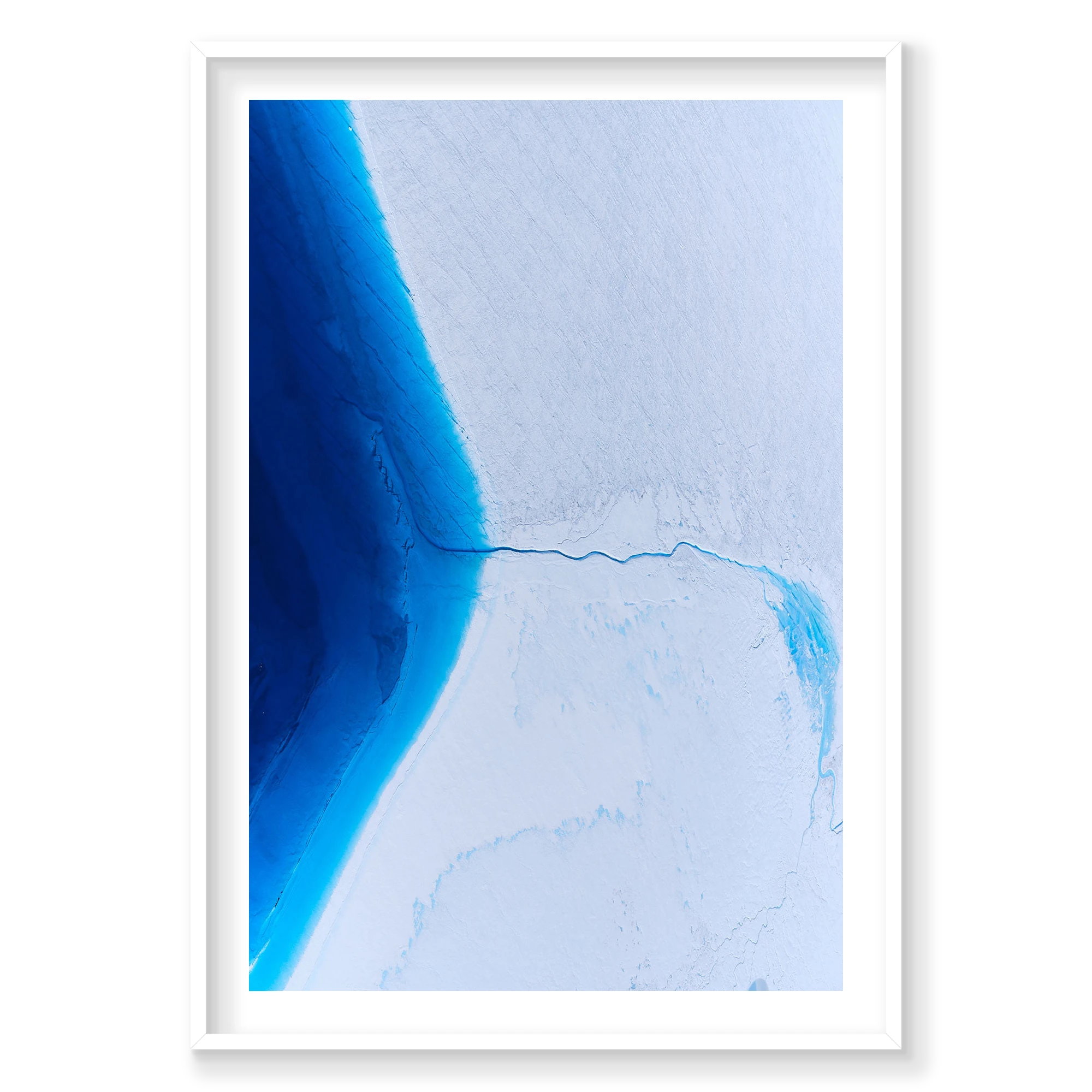 Ice Sheet, Greenland, Vertical Print, white Victorian Ash frame
