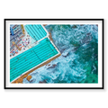 Icebergs Pool, Horizontal Print, black Victorian Ash frame