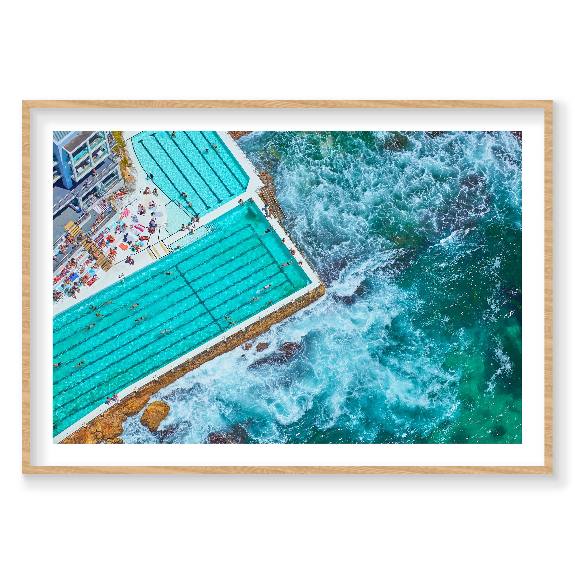 Icebergs Pool, Horizontal Print, natural Victorian Ash frame