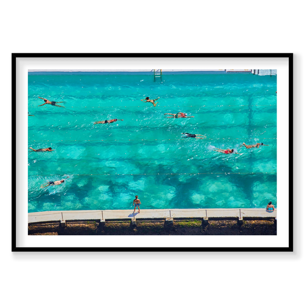 Icebergs Swimmers, Horizontal Print