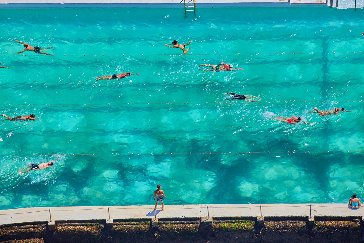 Icebergs Swimmers, Horizontal Print - source print