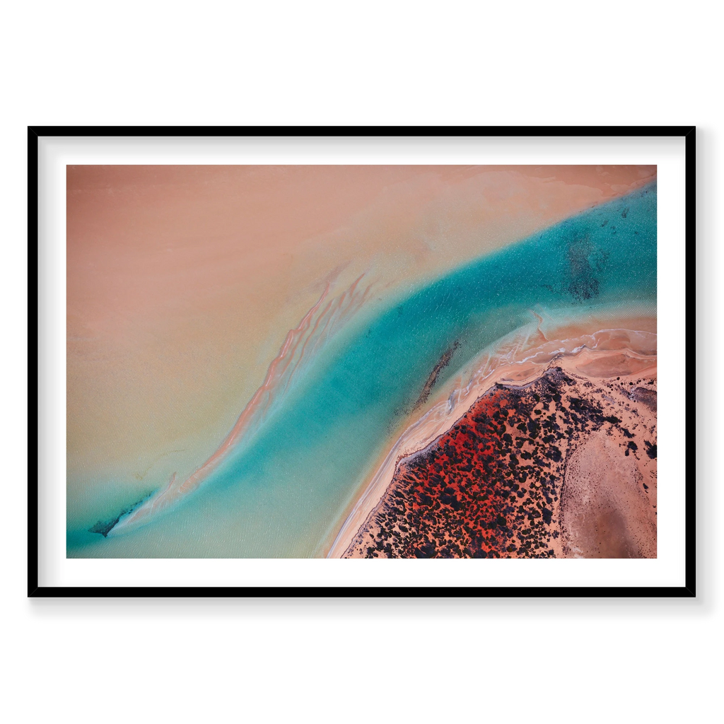 Inlet, Shark Bay, Horizontal Print, black Victorian Ash frame