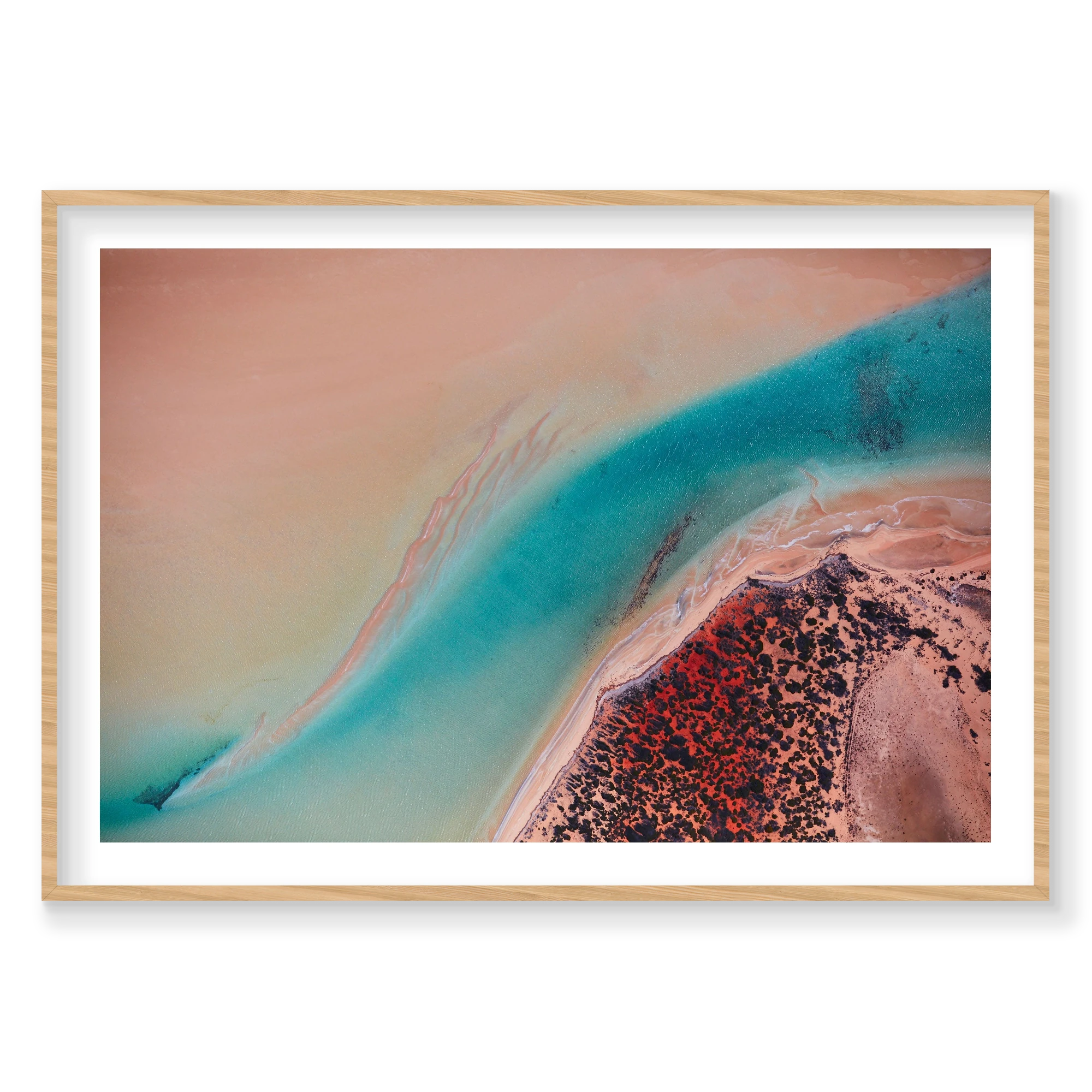 Inlet, Shark Bay, Horizontal Print, natural Victorian Ash frame