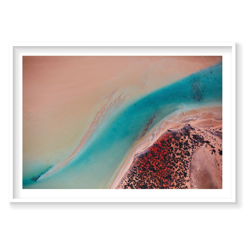 Inlet, Shark Bay, Horizontal Print, white Victorian Ash frame