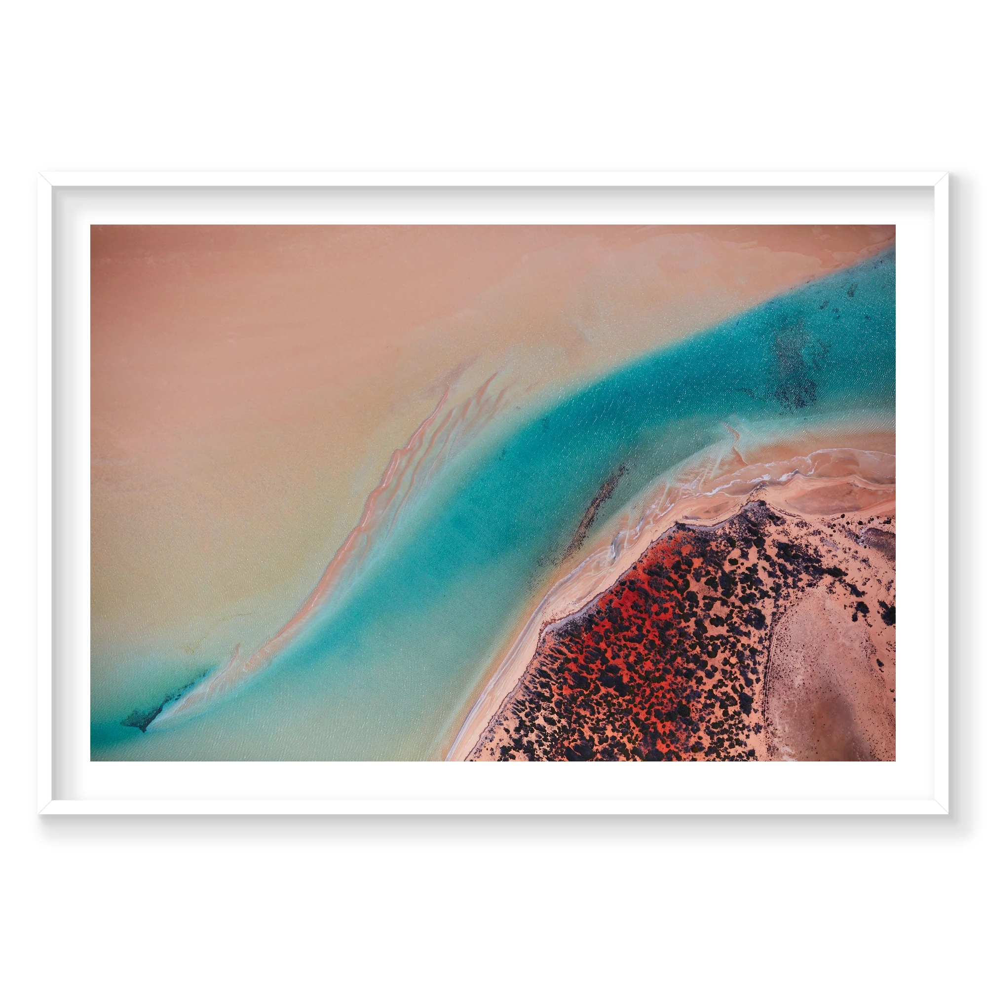 Inlet, Shark Bay, Horizontal Print, white Victorian Ash frame