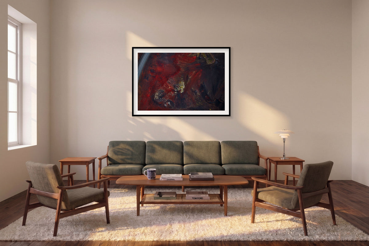 Oxidation, Iceland, Horizontal Print shown framed in a living room