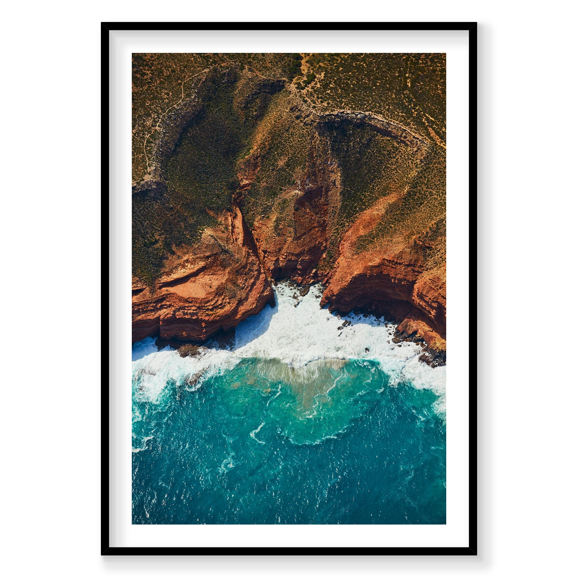 Jagged Edges, Kalbarri, Vertical Print, black Victorian Ash frame