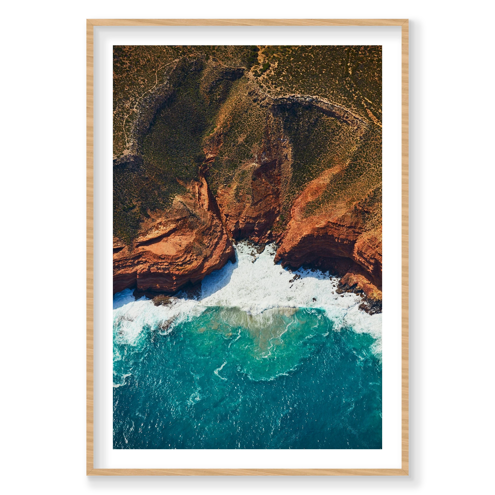 Jagged Edges, Kalbarri, Vertical Print, natural Victorian Ash frame
