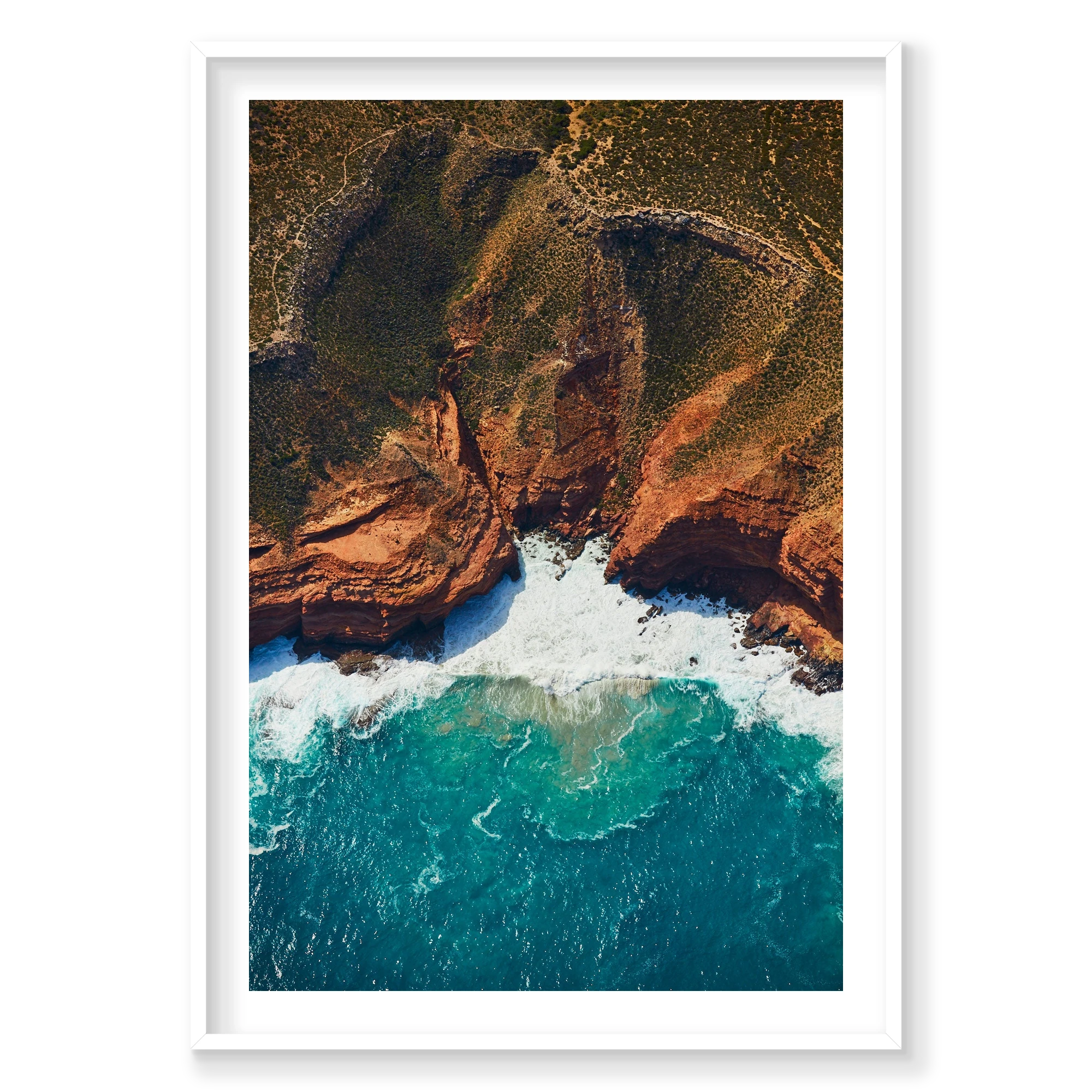 Jagged Edges, Kalbarri, Vertical Print, white Victorian Ash frame