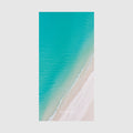Aerial view of Jervis Bay turquoise waters and white sand beach, NSW Australia, quick-dry beach towel by Remy Gerega