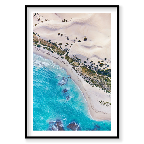 Blue Coast, Kalbarri, Vertical Print, black Victorian Ash frame