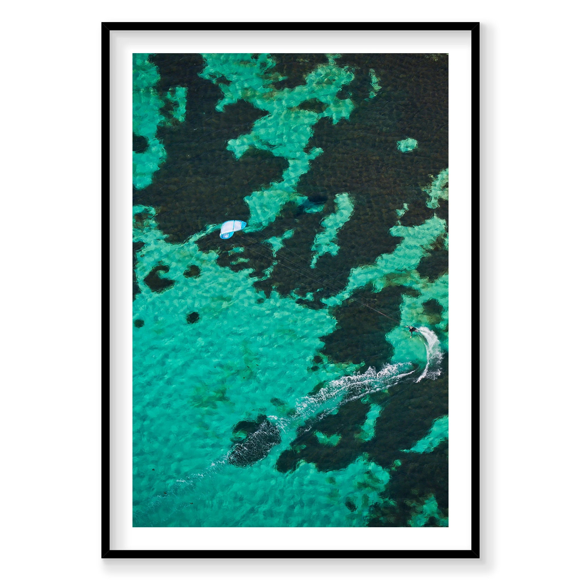 Kitepower, Rottnest Island, WA, Vertical Print, black Victorian Ash frame