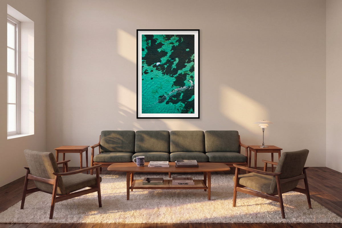 Kitepower, Rottnest Island, WA, Vertical Print shown framed in a living room