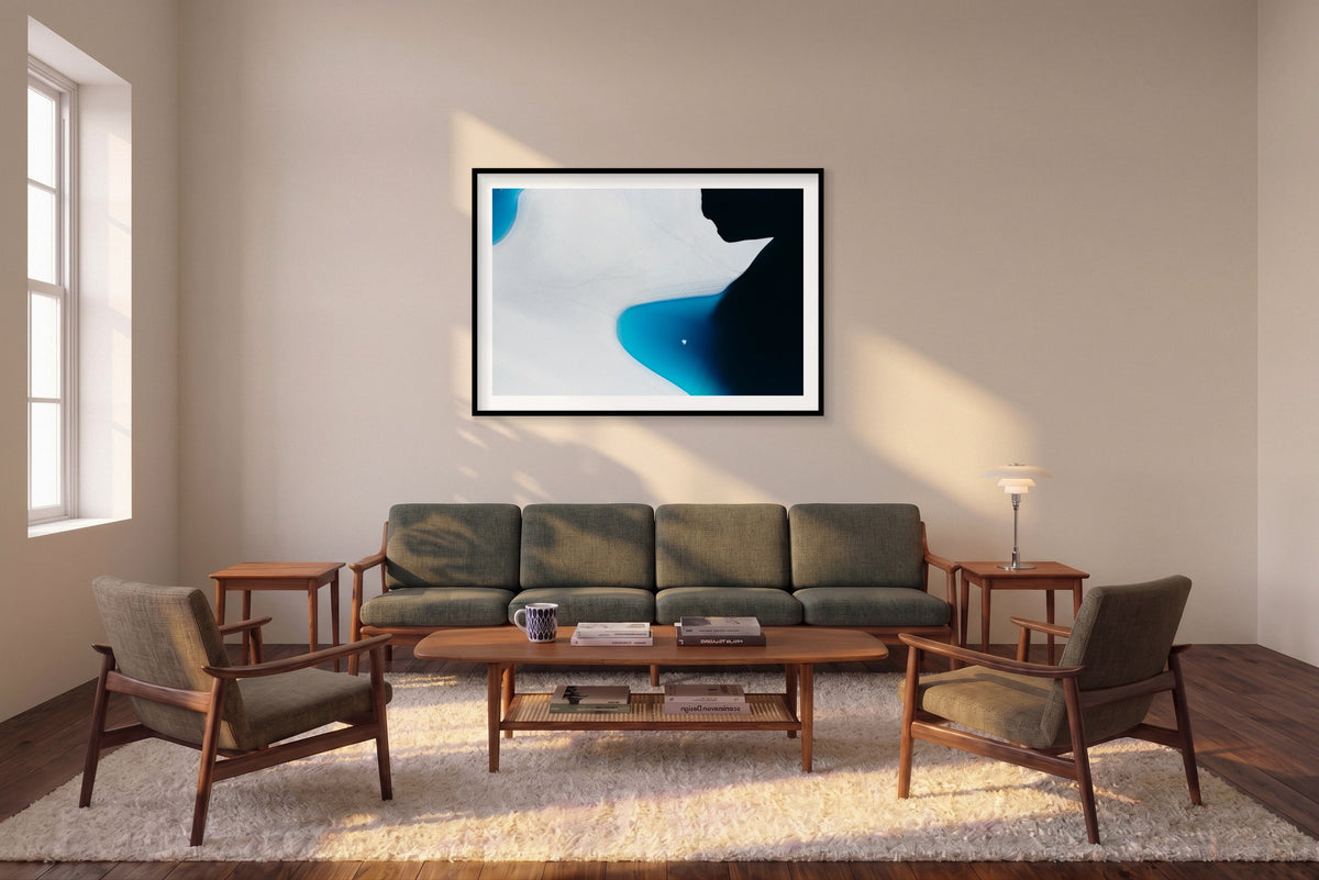 Knifepoint, Greenland, Horizontal Print shown framed in a living room