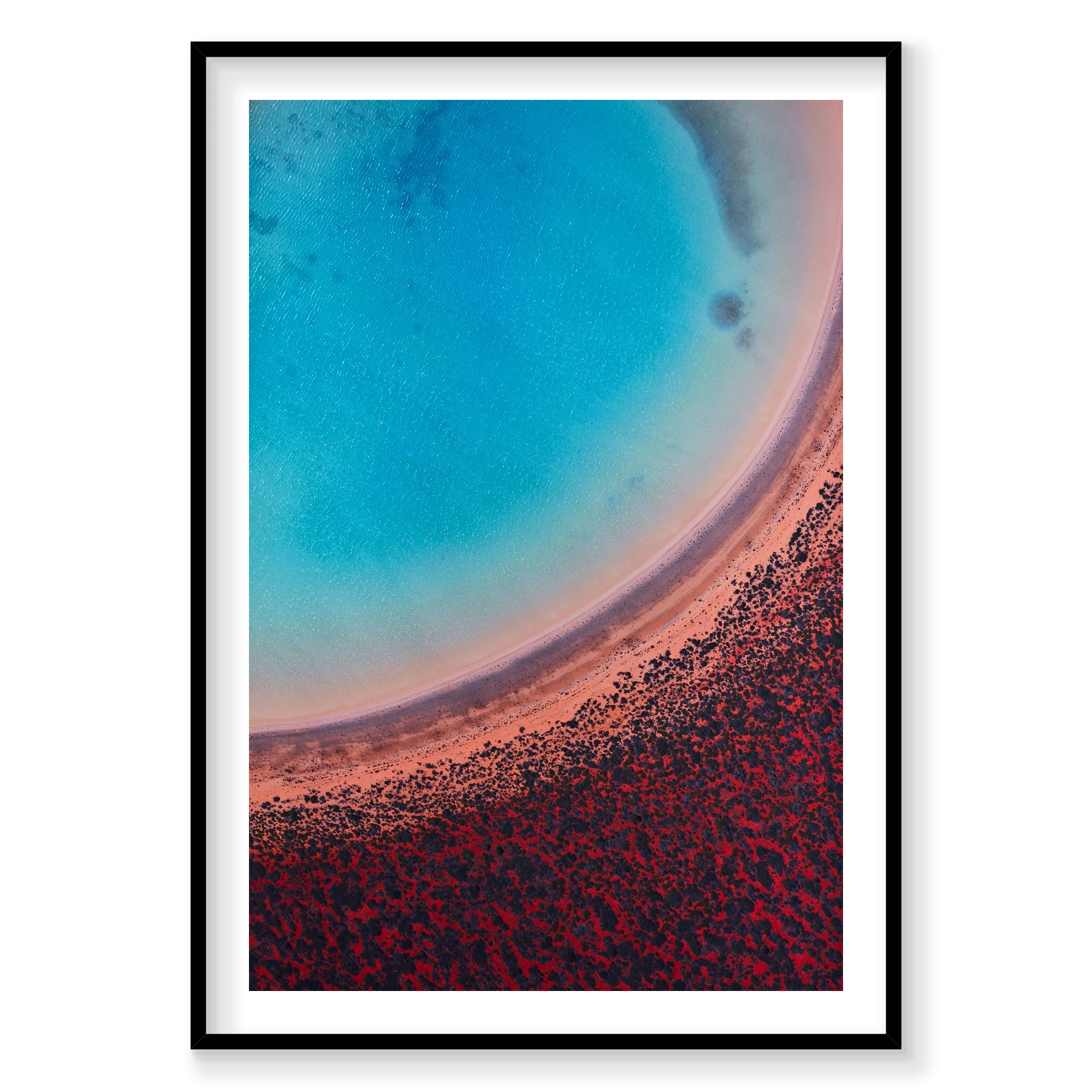Lagoon, Shark Bay, Vertical Print, black Victorian Ash frame