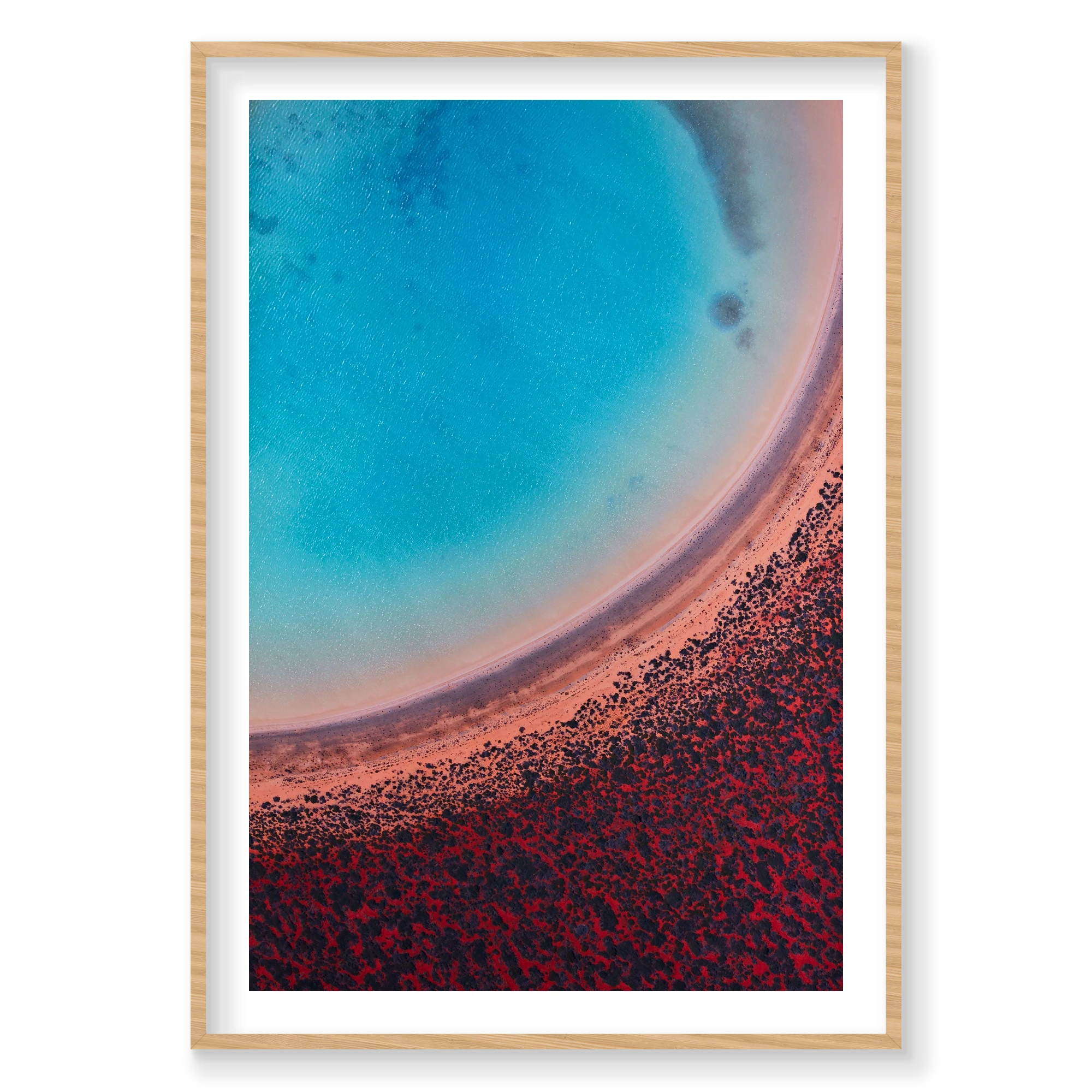 Lagoon, Shark Bay, Vertical Print, natural Victorian Ash frame