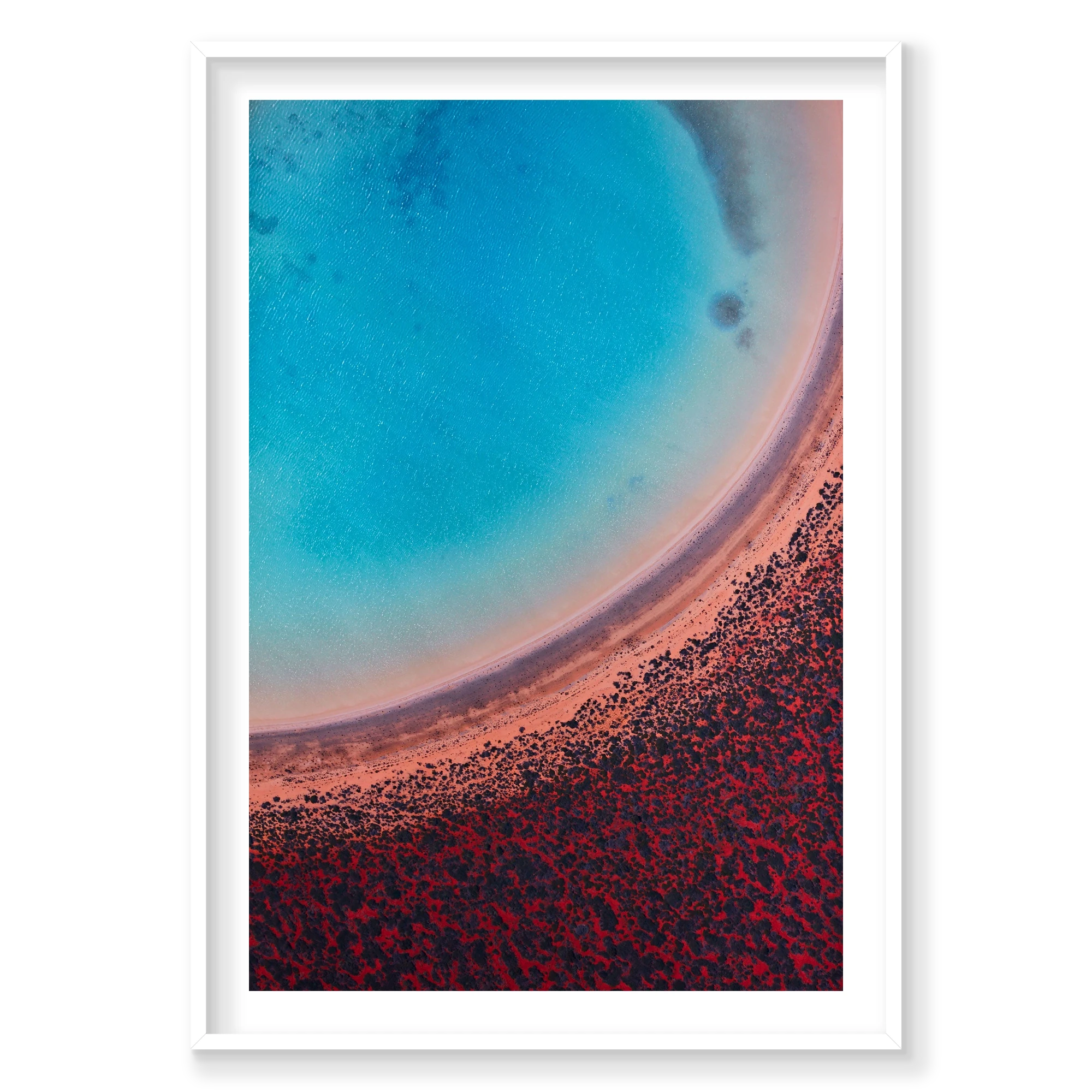 Lagoon, Shark Bay, Vertical Print, white Victorian Ash frame