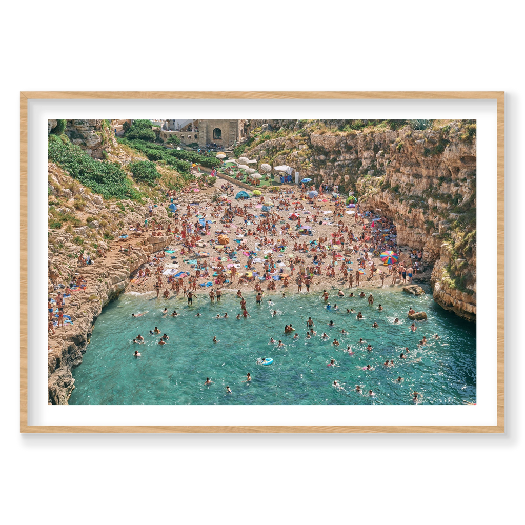 Lama Monachile, Italy, Landscape Print, natural Victorian Ash frame