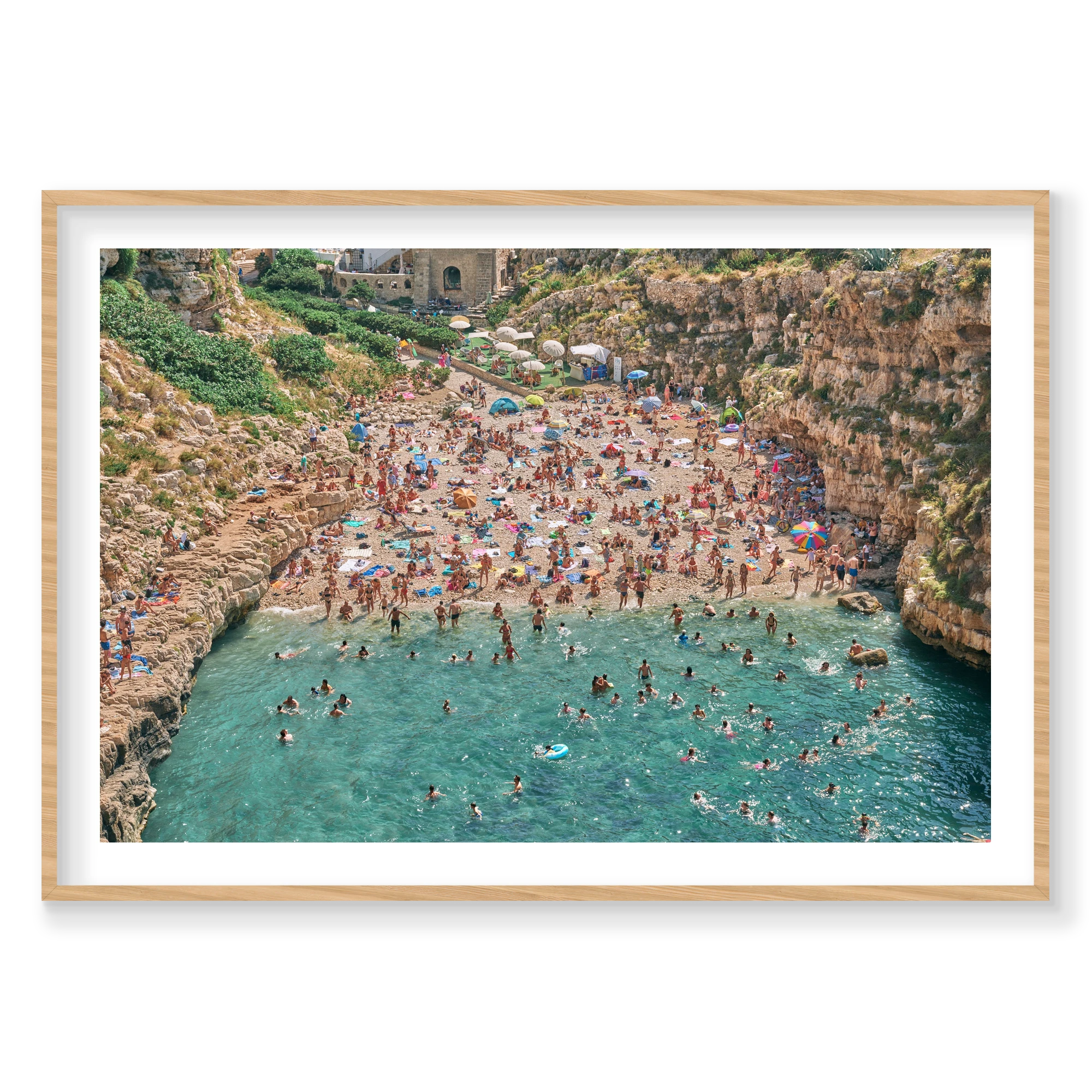 Lama Monachile, Italy, Landscape Print, natural Victorian Ash frame