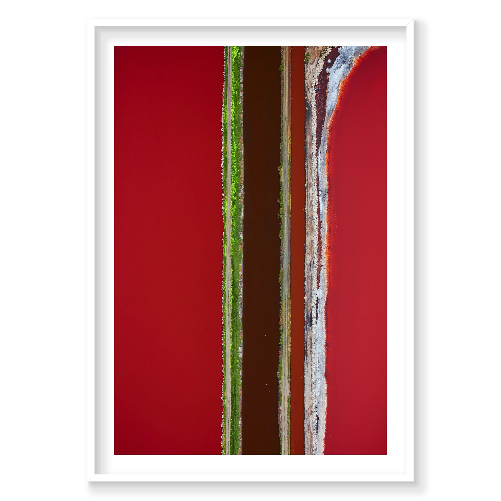 Laneways, San Francisco Bay, Vertical Print, white Victorian Ash frame