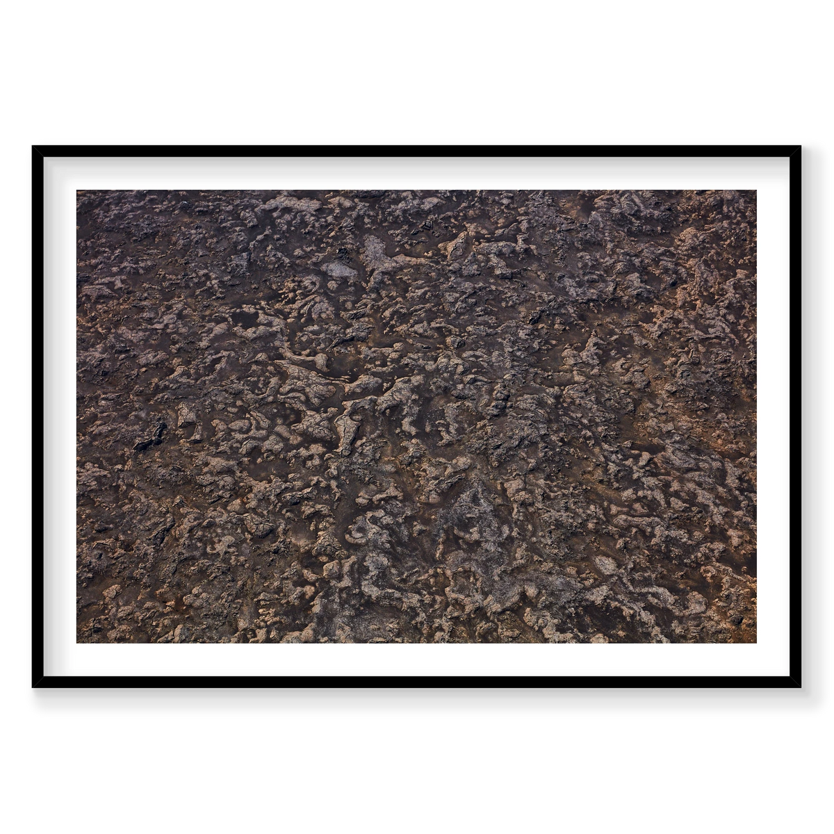 Lava Fields, Iceland, Horizontal Print, black Victorian Ash frame