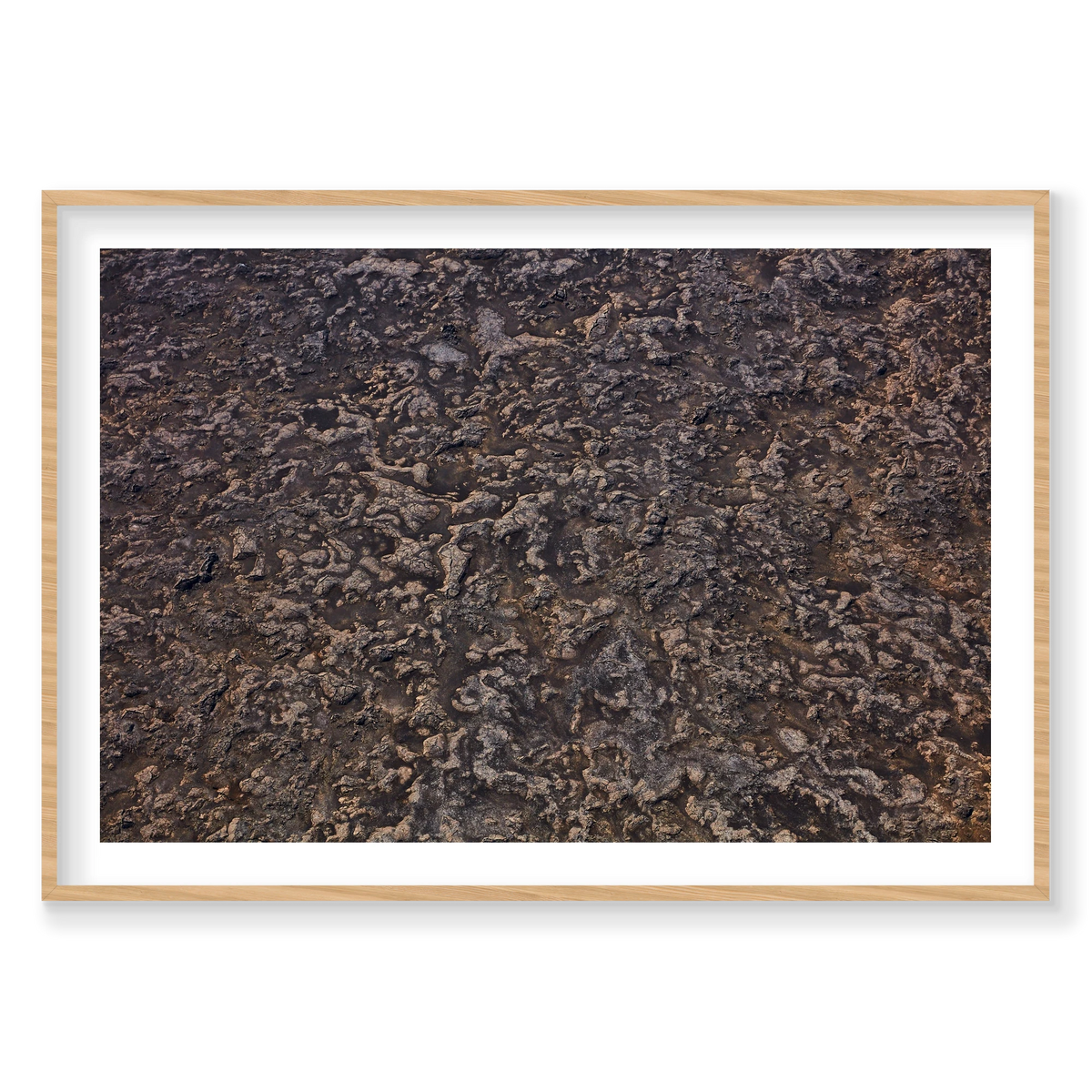 Lava Fields, Iceland, Horizontal Print, natural Victorian Ash frame