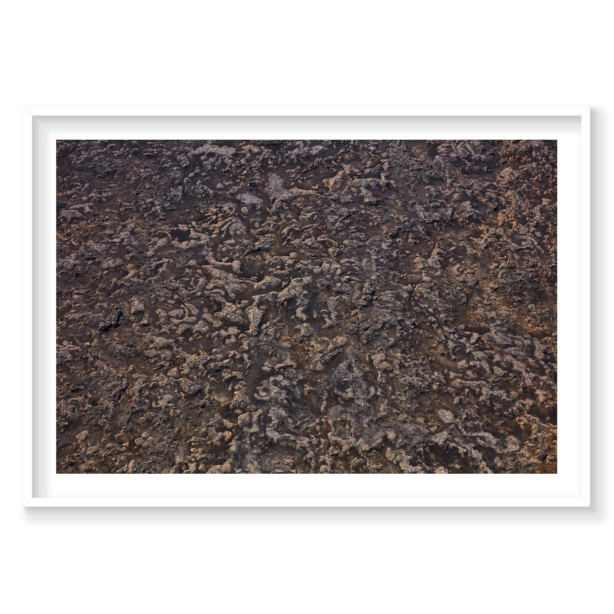 Lava Fields, Iceland, Horizontal Print, white Victorian Ash frame