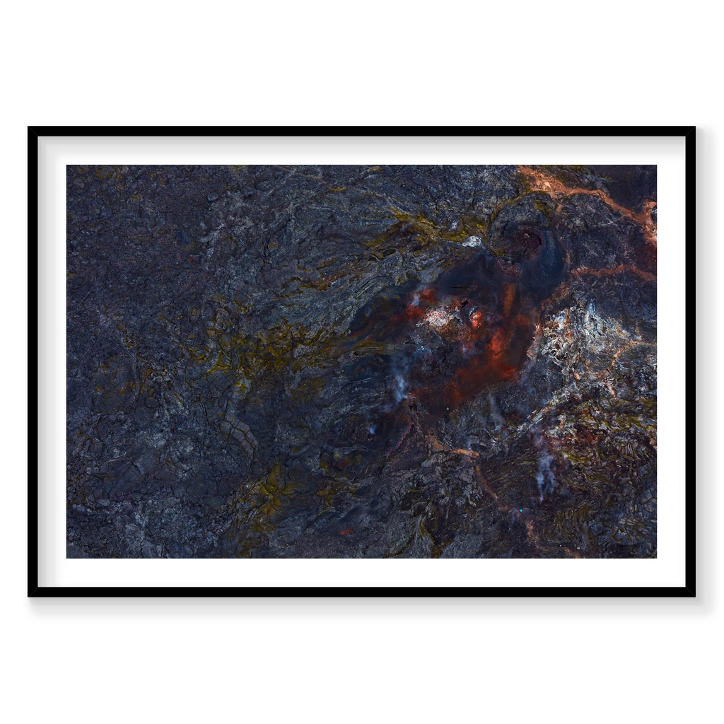 Volcanic, Iceland, Horizontal Print, black Victorian Ash frame