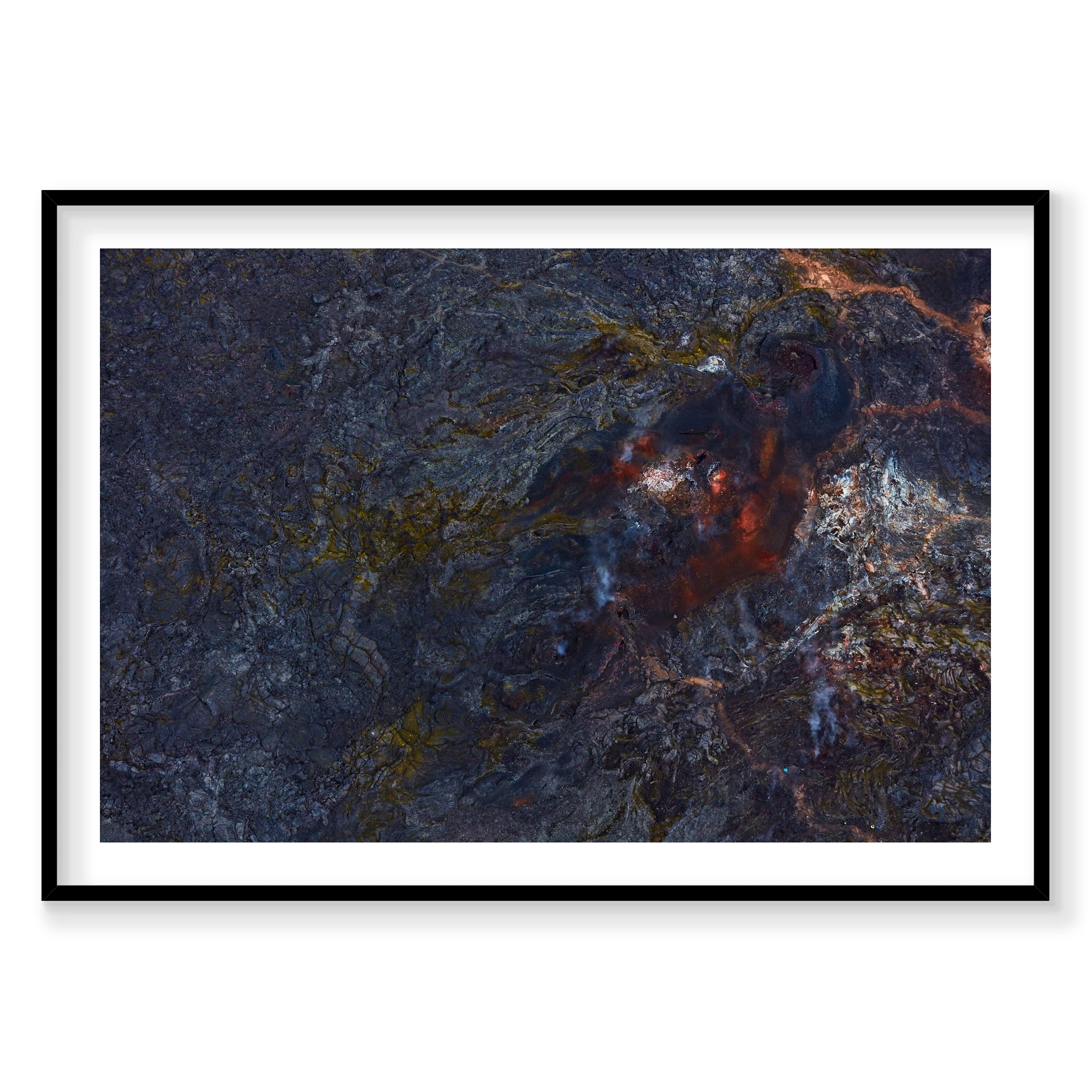 Volcanic, Iceland, Horizontal Print, black Victorian Ash frame