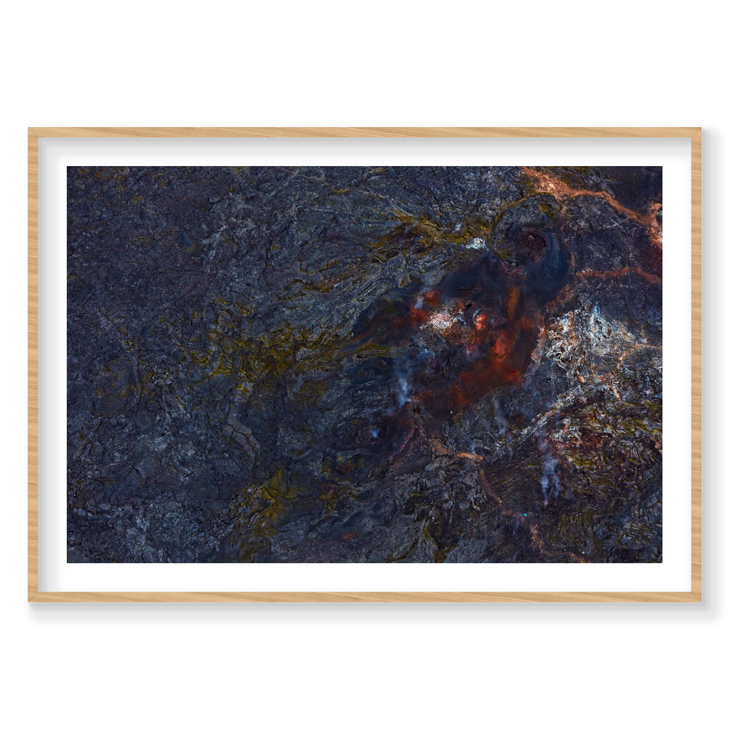 Volcanic, Iceland, Horizontal Print, natural Victorian Ash frame
