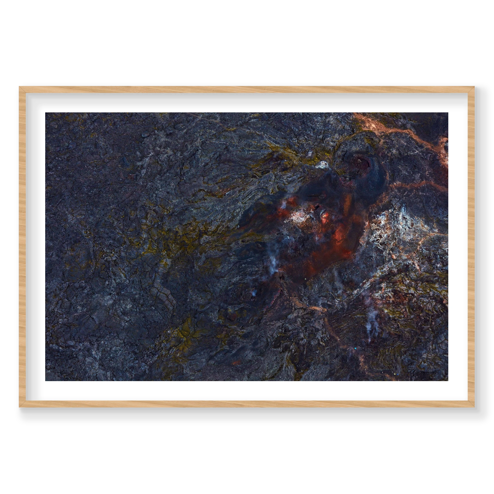Volcanic, Iceland, Horizontal Print, natural Victorian Ash frame
