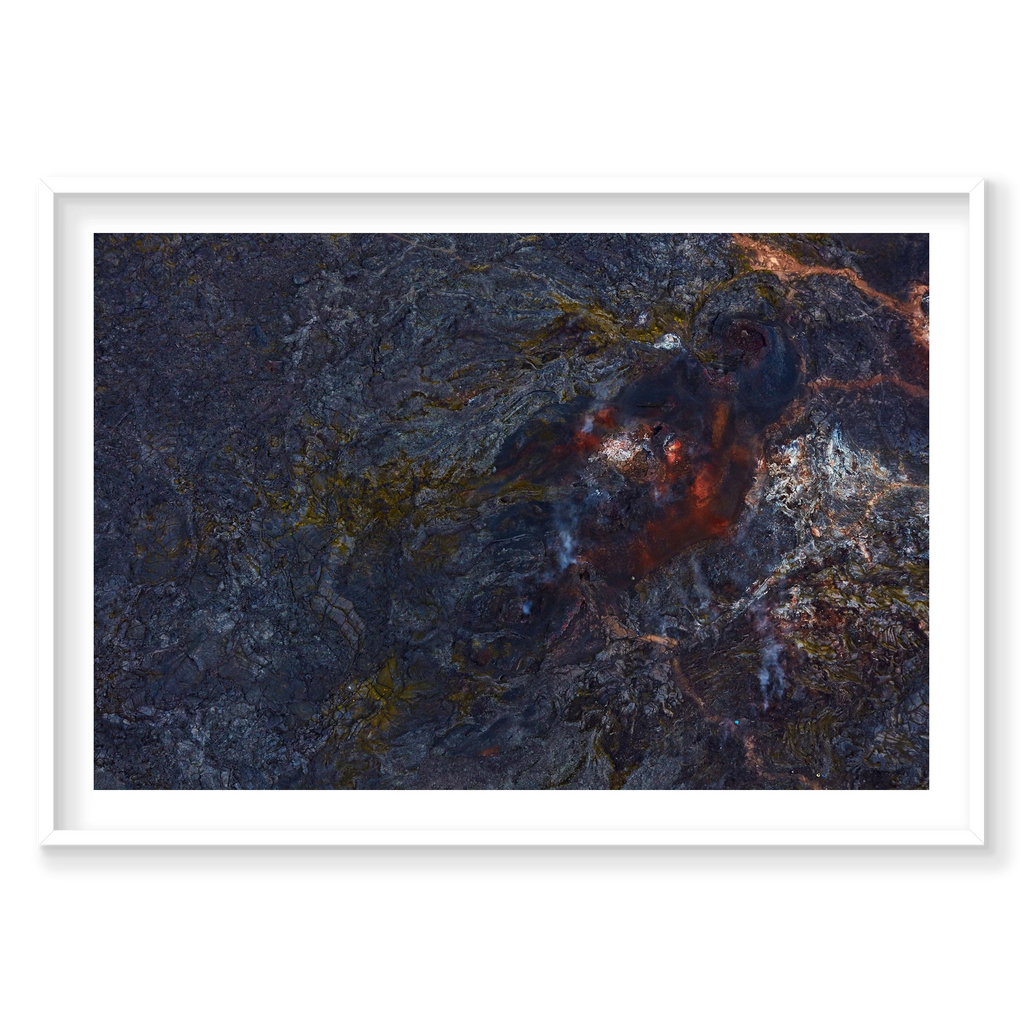 Volcanic, Iceland, Horizontal Print, white Victorian Ash frame