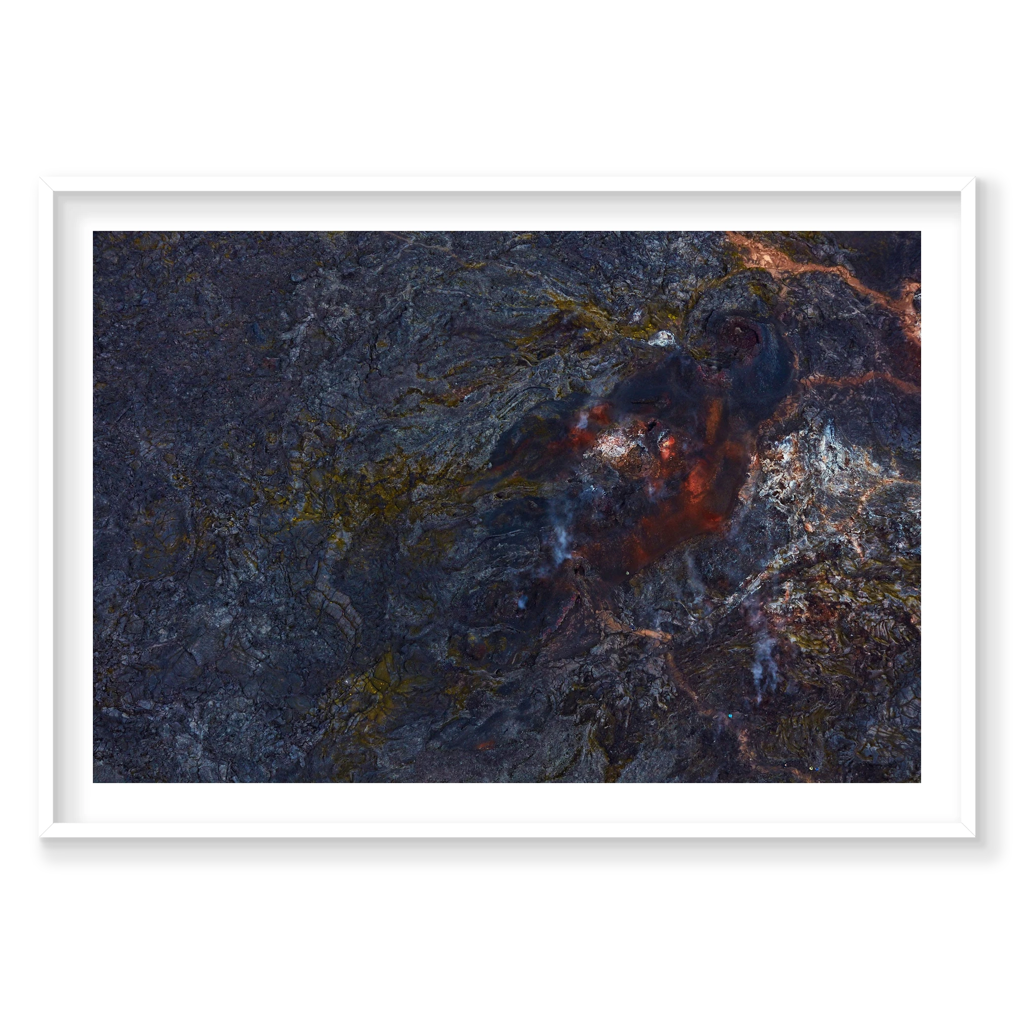 Volcanic, Iceland, Horizontal Print, white Victorian Ash frame
