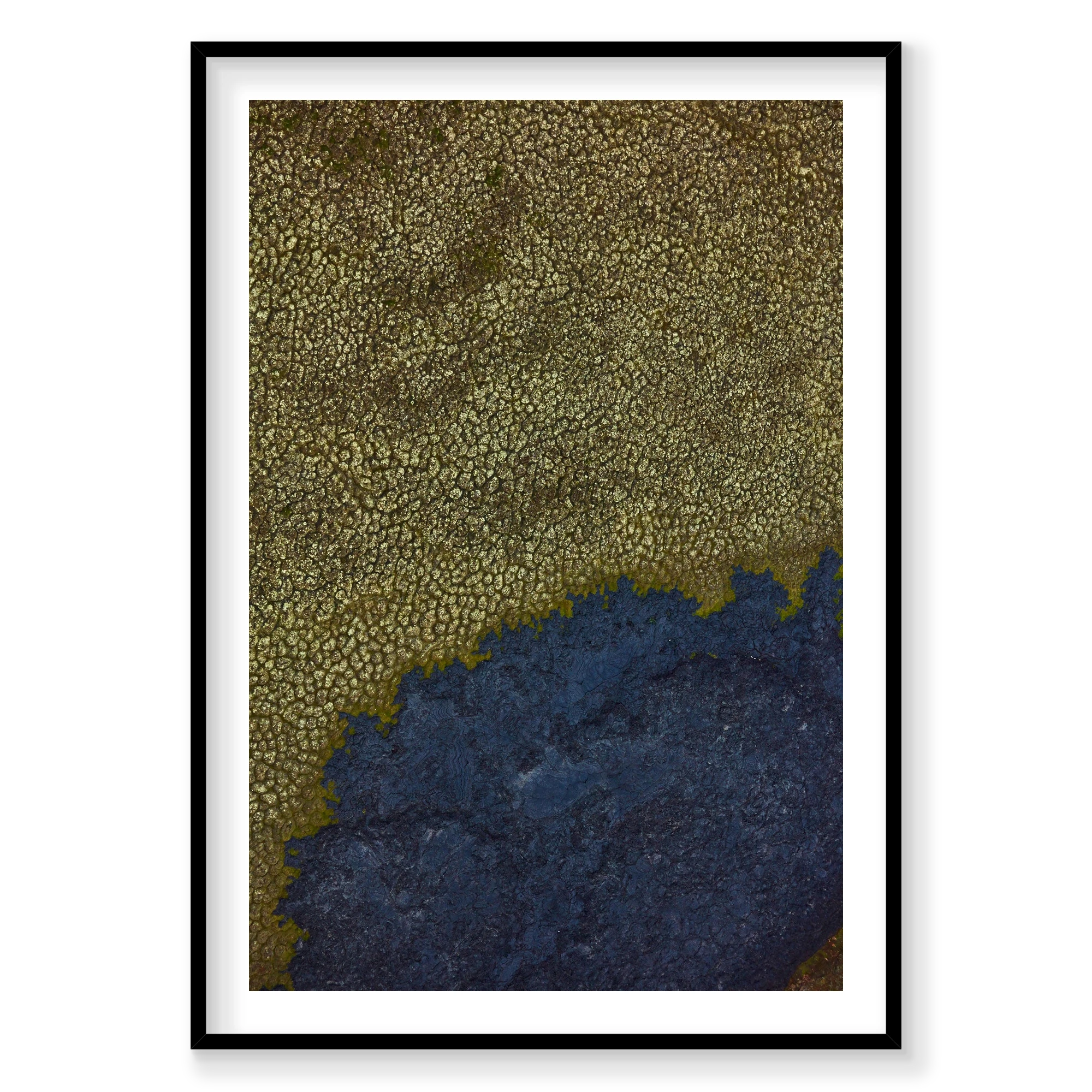 Moss Green, Iceland, Vertical Print, black Victorian Ash frame