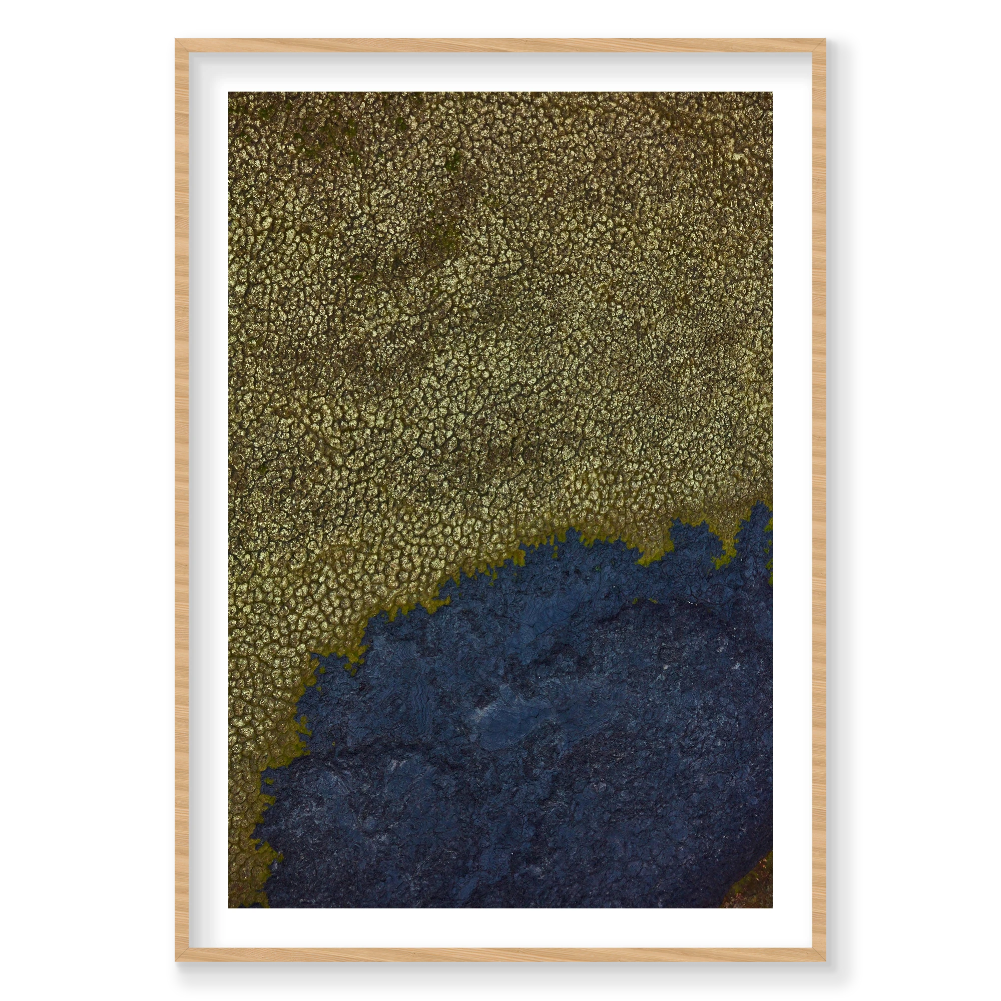 Moss Green, Iceland, Vertical Print, natural Victorian Ash frame