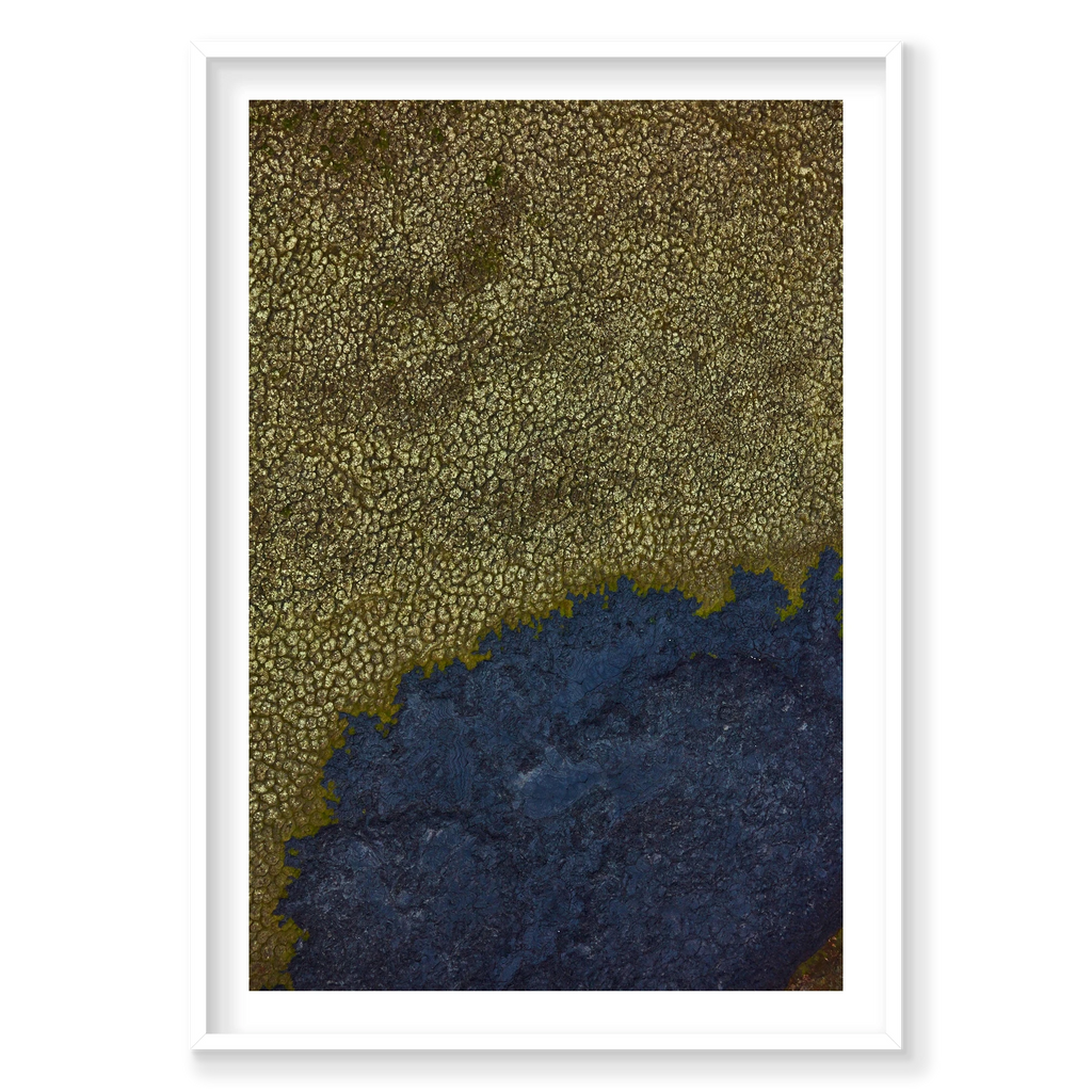 Moss Green, Iceland, Vertical Print, white Victorian Ash frame