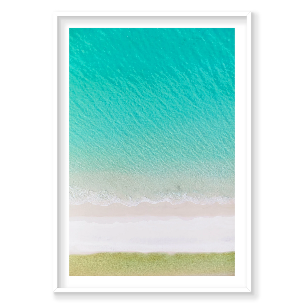 Layers, Whitehaven Beach, Vertical Print, white Victorian Ash frame