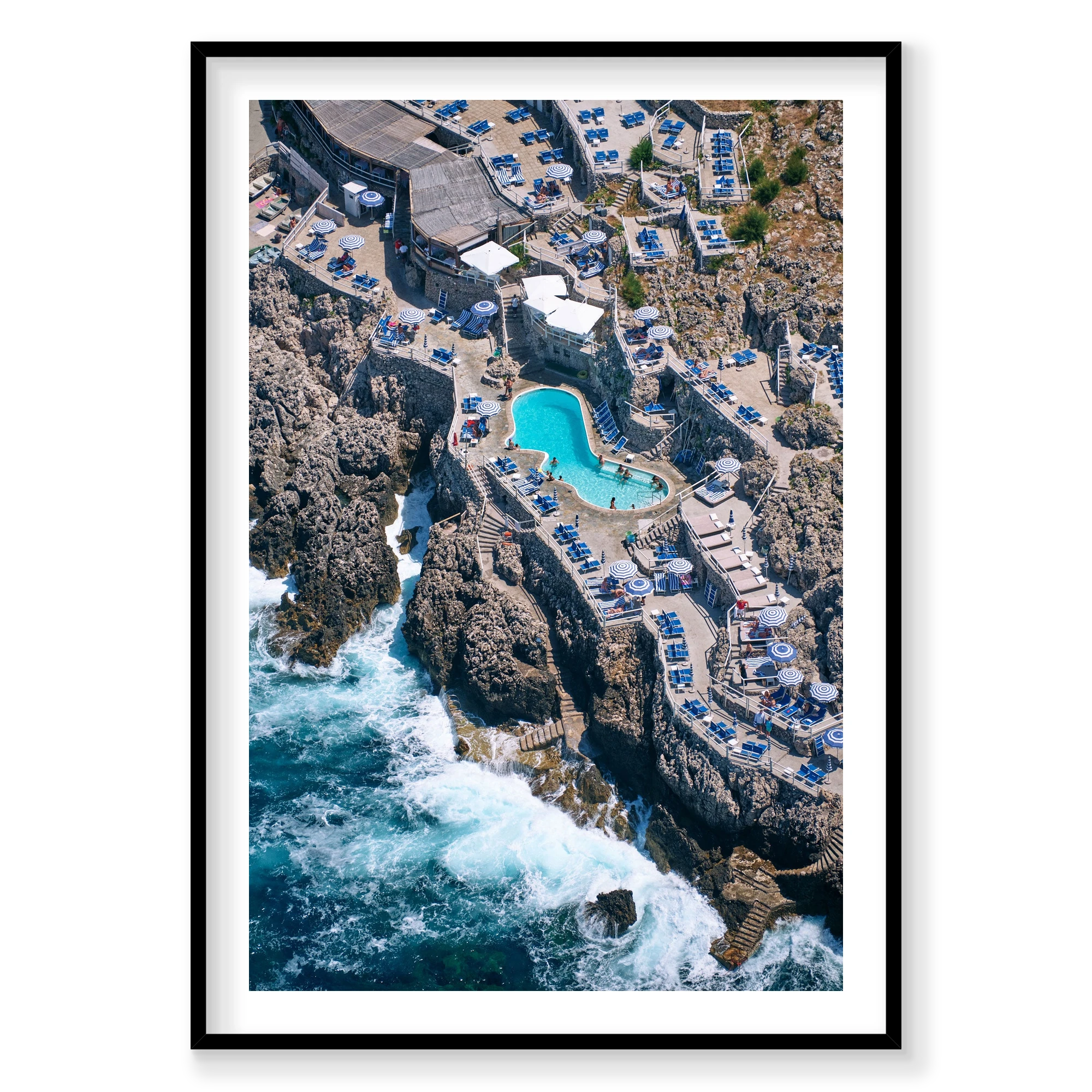 Lido del Faro, Italy, Vertical Print, black Victorian Ash frame
